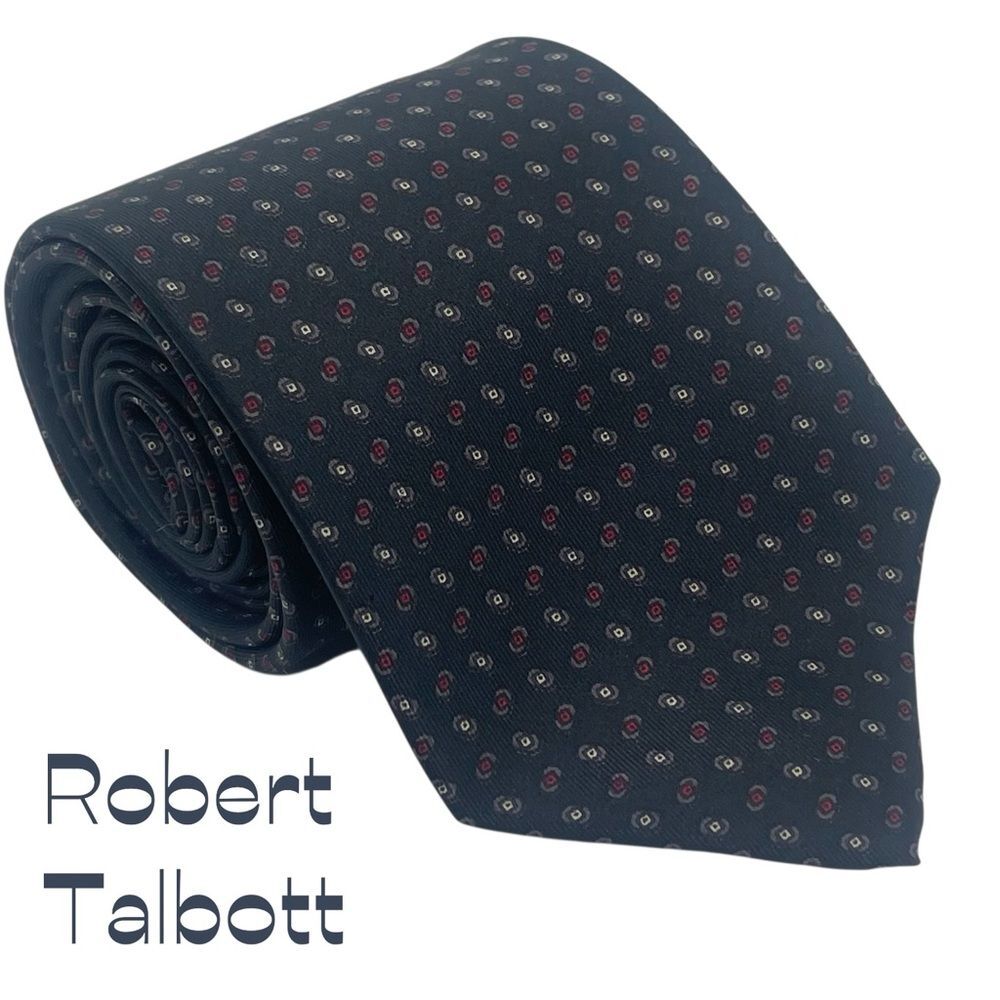 Robert Talbott Navy Red Silk Necktie NWOT Luxury Career